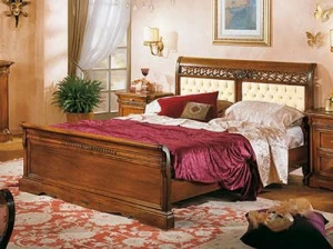 Arvestyle Двуспальная кровать из массива дерева с тафтинговым изголовьем Dogi Ks-e616