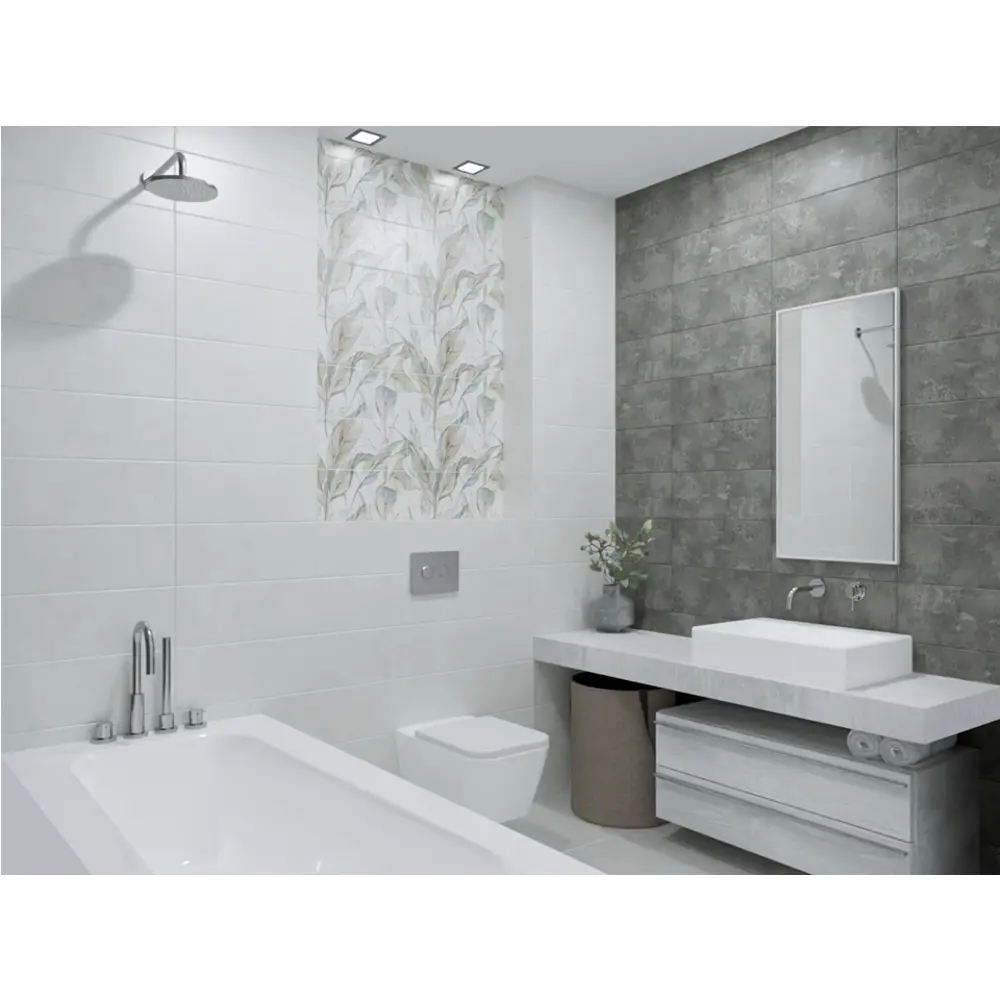 Плитка настенная Azori Trent 20.1x50.5 см 1.52 м² матовая цвет серый STLM-2129099 - Вид №5