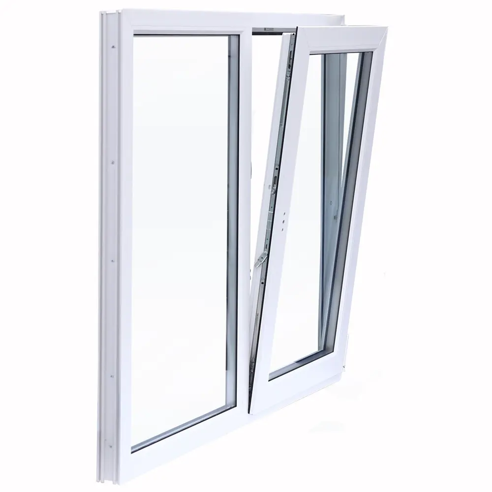 Пластиковое окно ПВХ двустворчатое 1000x1000 мм (ВхШ) поворотно-откидное трехкамерный белый (с двух сторон) Santreyd STLM-2053685 - Вид №2
