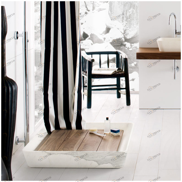 Душевой поддон из мрамора Bianco Carrara Neutra Design Duo D910151