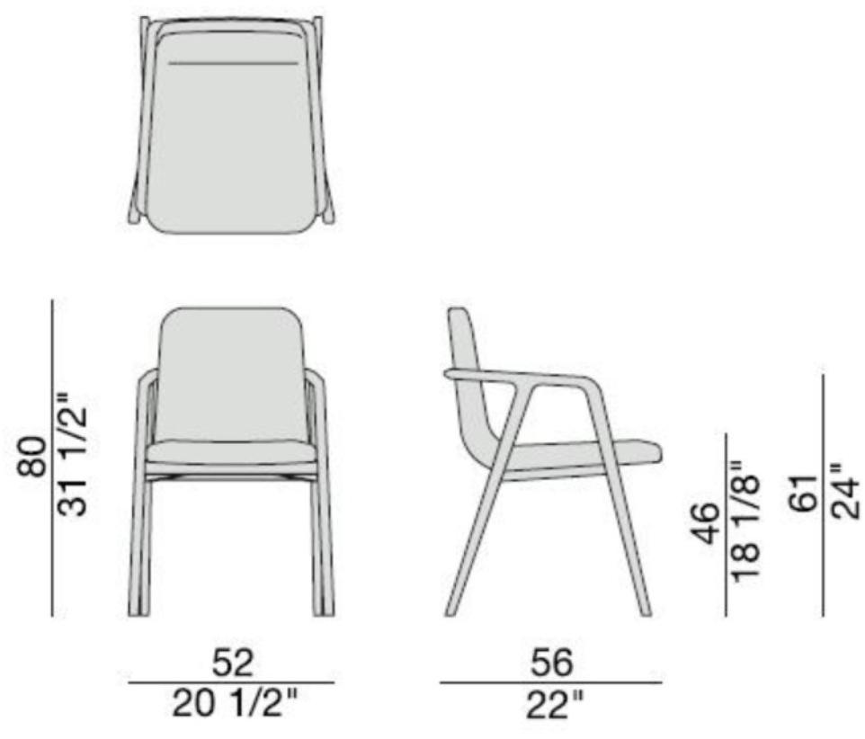 Porada Стул с обивкой и подлокотниками Iron sun-id-1413822 - Вид №2