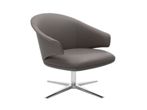 Кожаный спиц поворотный стул с подлокотниками