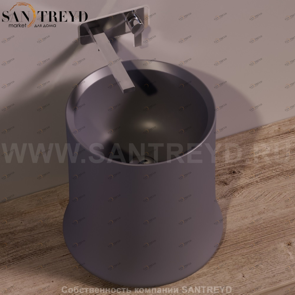 SH10ANTRACITEMATT Накладная раковина на столешницу  круглая Simas Sharp