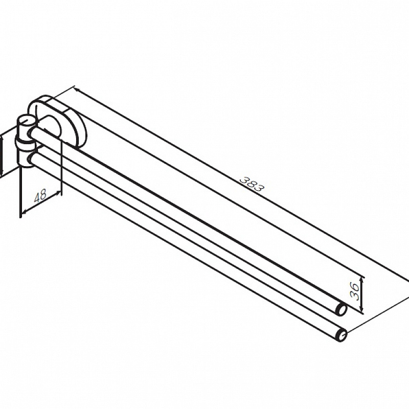 A7432600 L Двойная вешалка-вертушка для полотенец хром AM.PM Sense - Вид №7