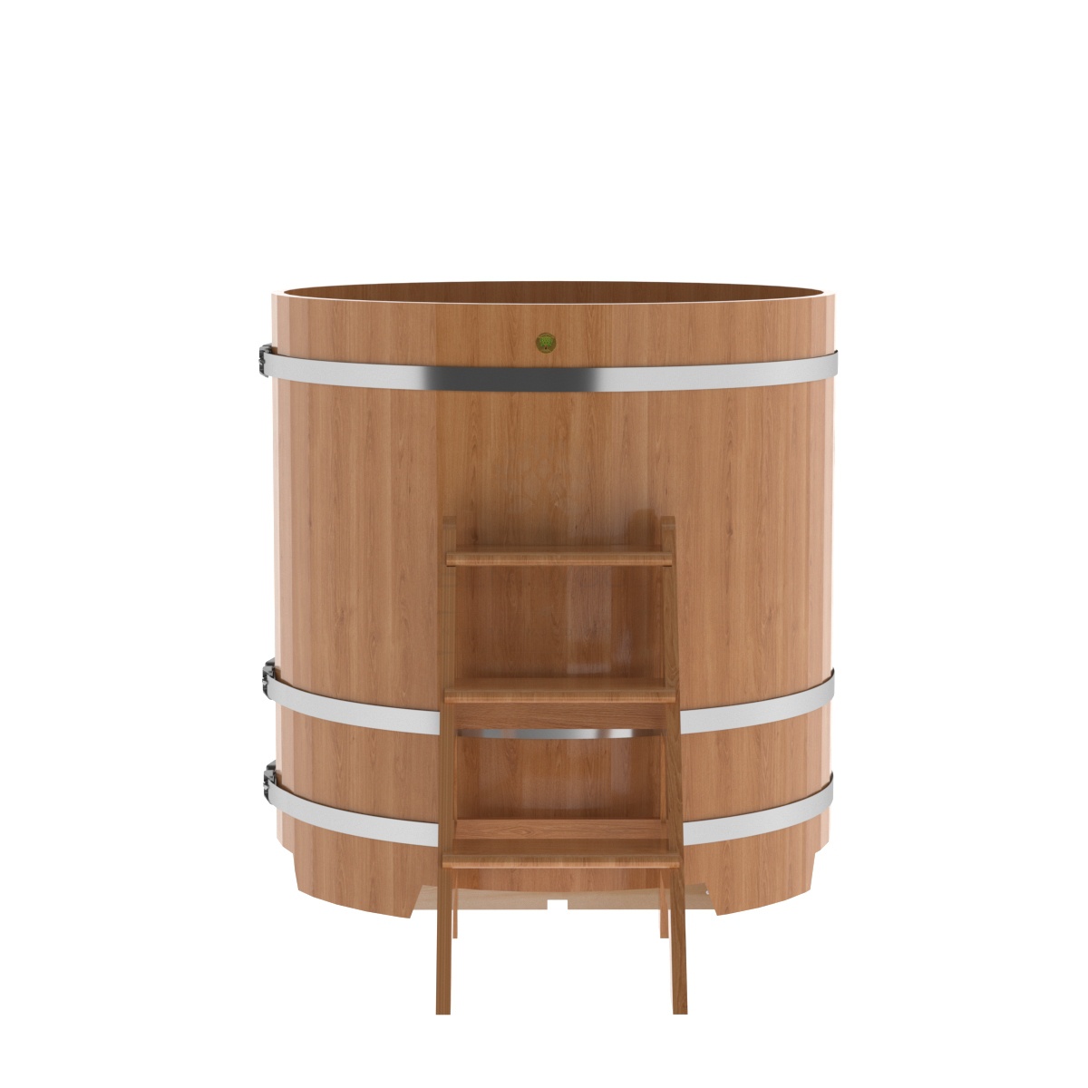 1285 Купель круглая из дуба d=1,17х1,2 натуральная Alyarus  - Вид №3