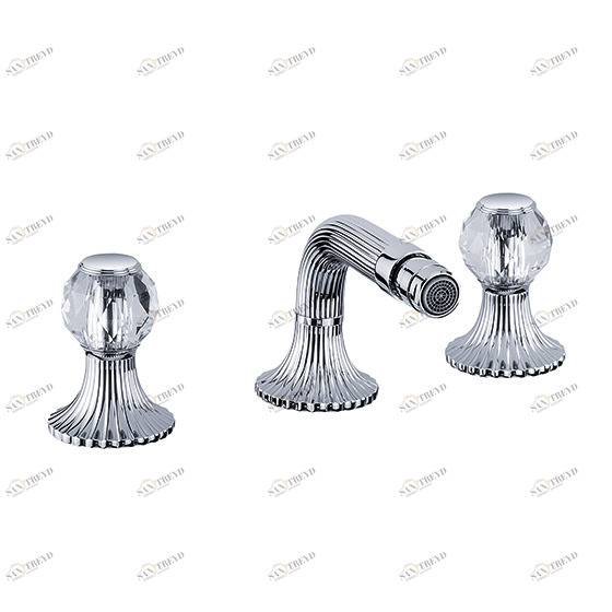 Смеситель для биде на три отверстия ½" JOERGER Cronos Crystal 637.30.100.000-AA