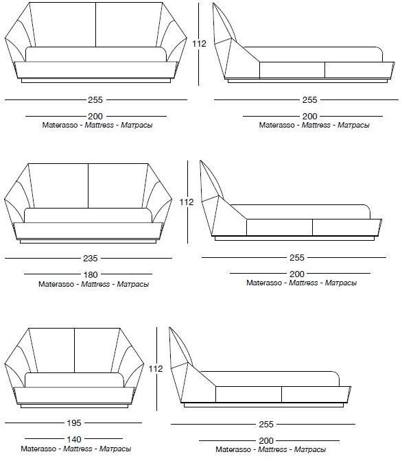 Longhi Двуспальная кровать из кожи с обитым изголовьем Loveluxe W 815 - Вид №6