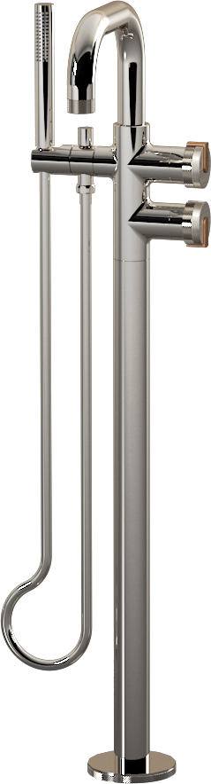 E-11557-R1BNi-L1BRG-PN Смеситель напольный отдельностоящий (внешняя часть) GRAFF MOD+