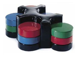 Изогнутая мягкая скамейка из ПВХ