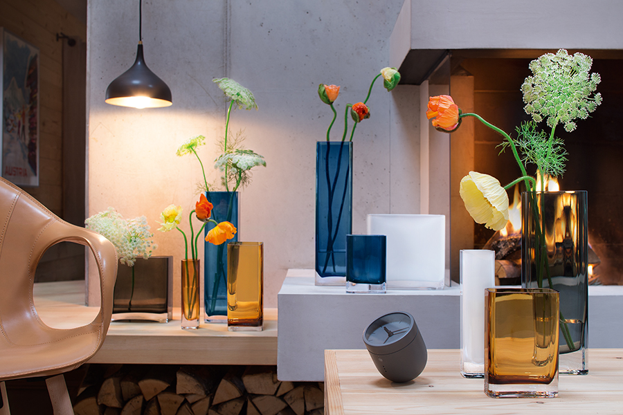 Ваза прямоугольная 15х10х5 см серая Modular LSA INTERNATIONAL - 253395 Серый  - Вид №1