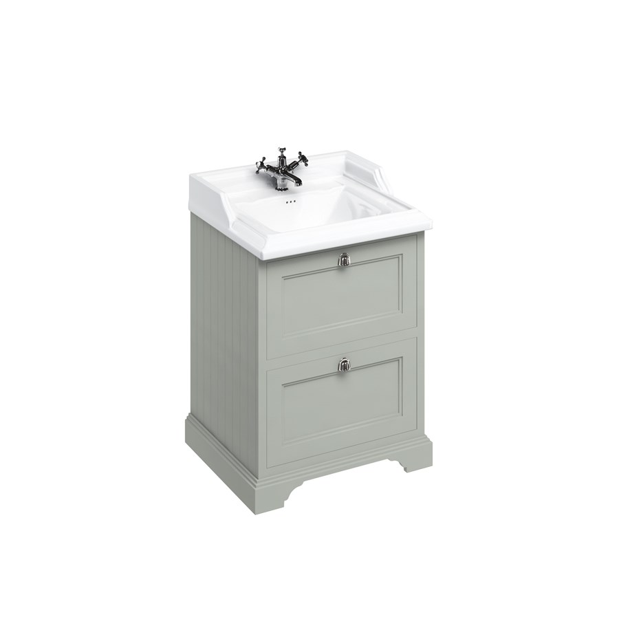 Burlington Отдельностоящий блок 65 с 2 ящиками и классической раковиной Classic Grey с 2-мя отверстиями под смеситель Раковина FF9G_B15 2TH  - Вид №4