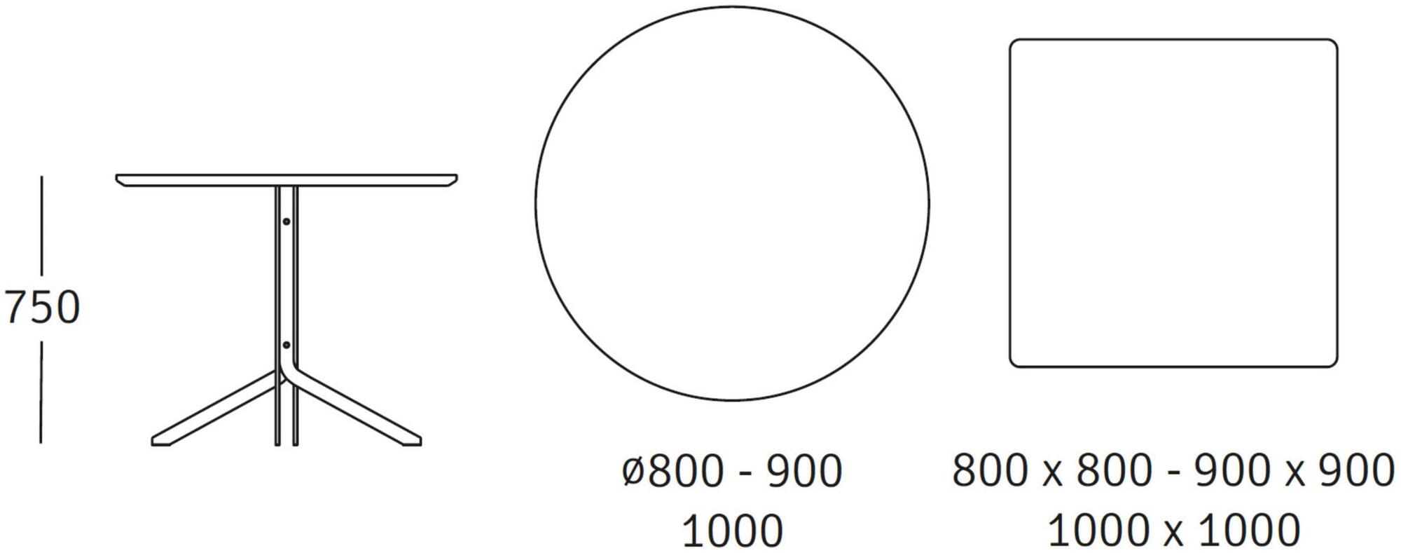 ROSSIN Стальной стол с 4-звездочным основанием Tonic metal sun-id-1413932 - Вид №1