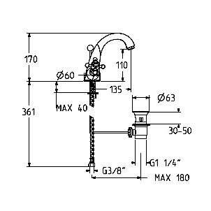 1232012C0cr Смеситель Gattoni Vivaldi Santreyd - Вид №1