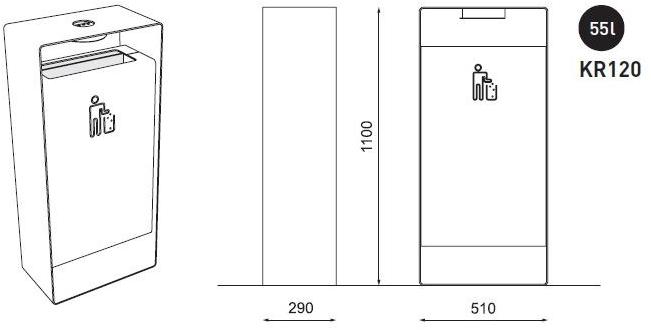 mmcité1 Урна для мусора из стали с пепельницей Radium sun-id-1366735 - Вид №7