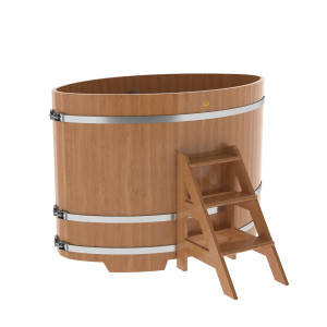 1312 Купель овальная из дуба 1,02х1,68х1,2 натуральная Alyarus