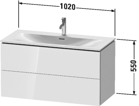 LC630804747 L-Cube Тумбочка подвесная Каменно-синий глянцевый лак Duravit - Вид №1