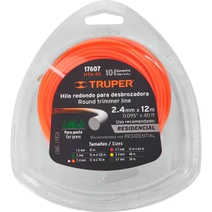 Леска для триммера Truper 17607 ø2.4 мм 12 м круглая 86870719 STLM-2104729