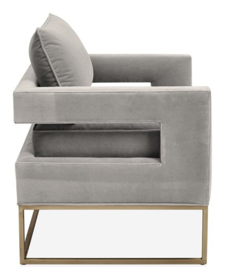 Кресло Prime серое ICON DESIGNE ДИЗАЙНЕРСКИЕ 178161 Серый;золото  - Вид №2