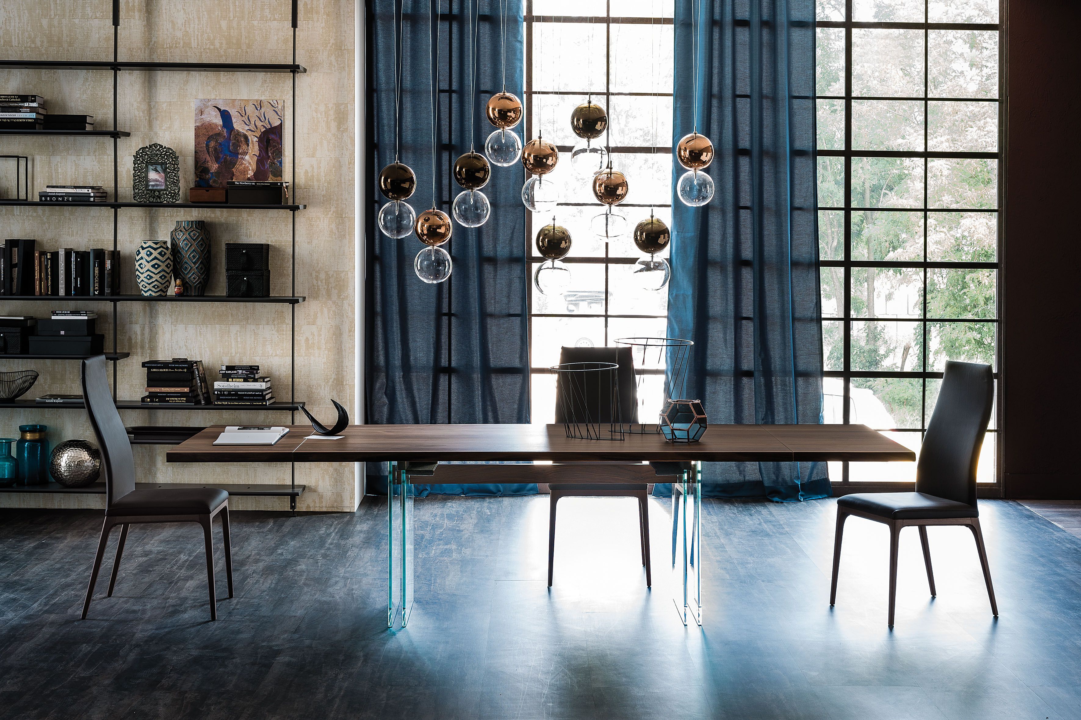 Прямоугольный выдвижной стол из дерева и стекла Cattelan italia IKON ARCH-00141462 - Вид №2