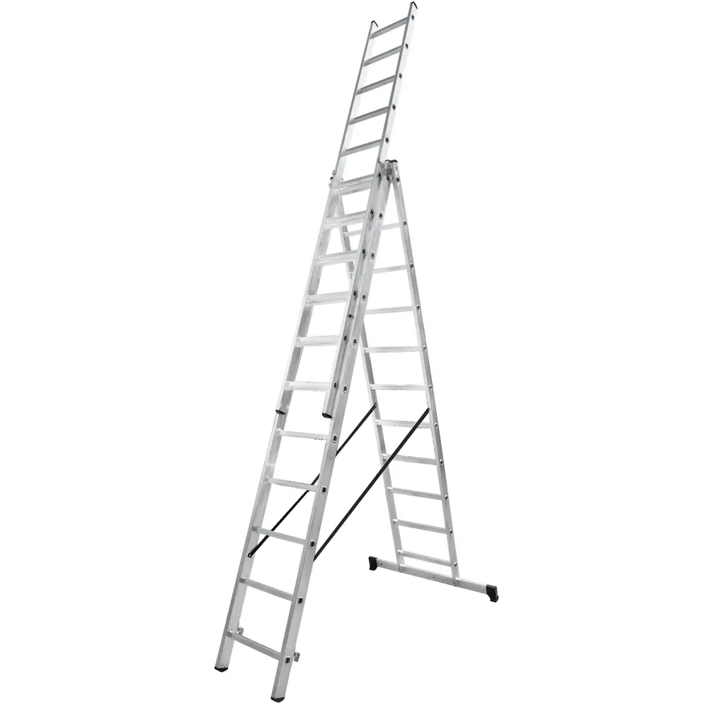 Лестница раскладная выдвижная 3-секционная Standers до 8.11м 11 ступеней STLM-2124152 - Вид №1