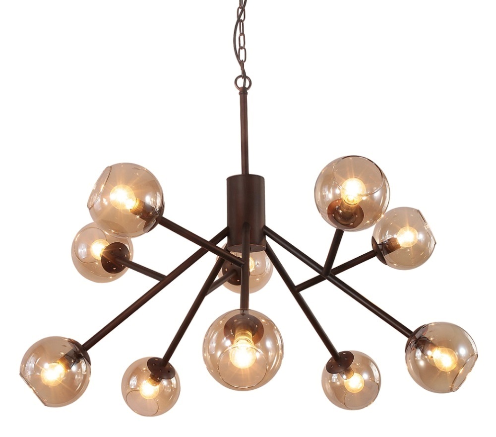 Подвесная люстра Crystal Lux Bueno SP-PL10 CRYSTAL LUX ДИЗАЙНЕРСКИЕ, BUENO, ШАР 108722 Янтарный  - Вид №1
