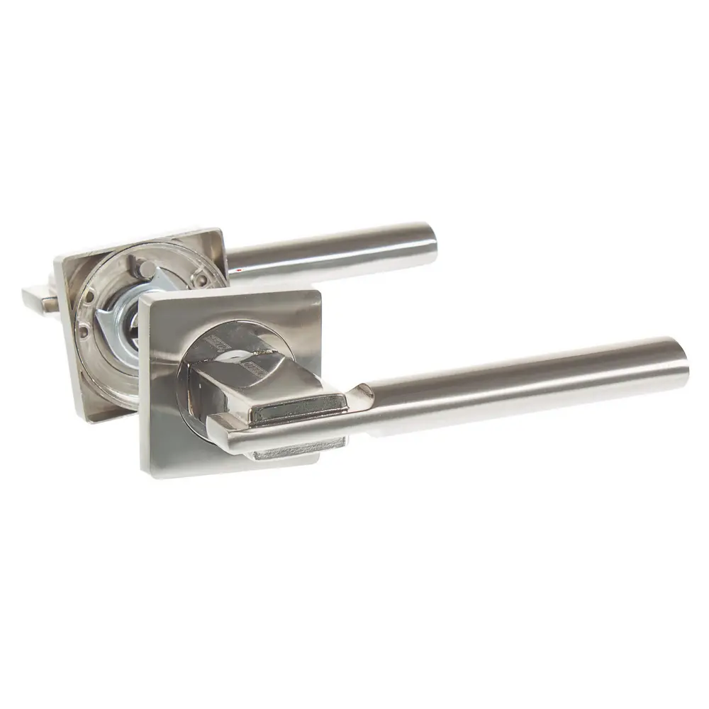 Ручка дверная на розетке AL 523-02, цвет матовый/глянцевый никель PUERTO STLM-2199695 - Вид №1