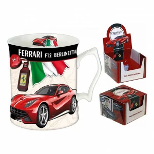 Кружка фарфоровая 0,44 бело-красная "Феррари F12" CARMANI РЕТРО АВТОМОБИЛИ 00-3946528 Белый;красный