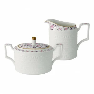 Молочник фарфоровый с сахарницей бело-розовые "Стиль" COLOMBO СТИЛЬ 00-3946587 Белый;розовый