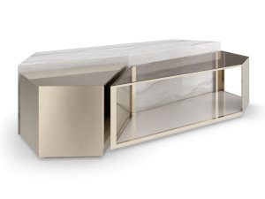 Металлический и стеклянный журнальный столик