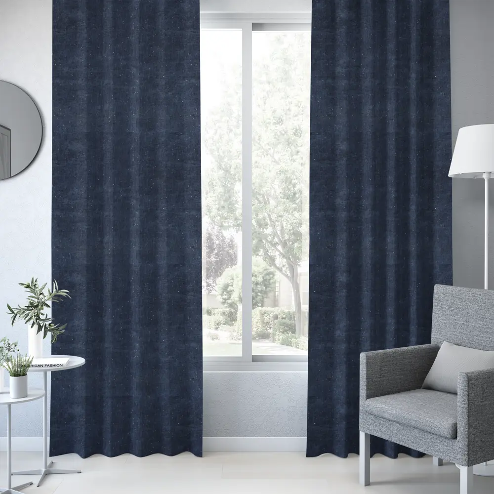 Штора на ленте Inspire Rey 160x260 см цвет тёмно-синий 82922261 STLM-2023685  - Вид №5