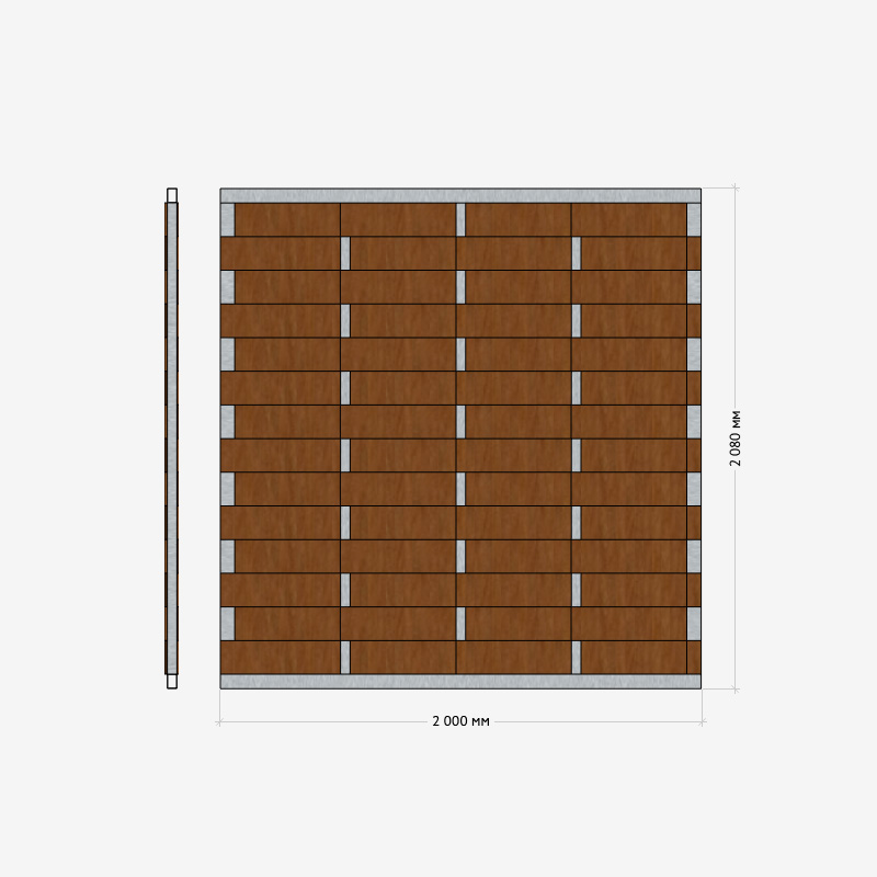 Заборная секция «Плетенка» 2×2,08м RUSDECKING sun-id-1025068 - Вид №1
