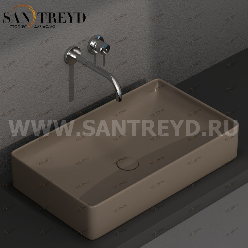 B6R63CS Накладная раковина на столешницу  прямоугольная Ceramica Globo T-EDGE