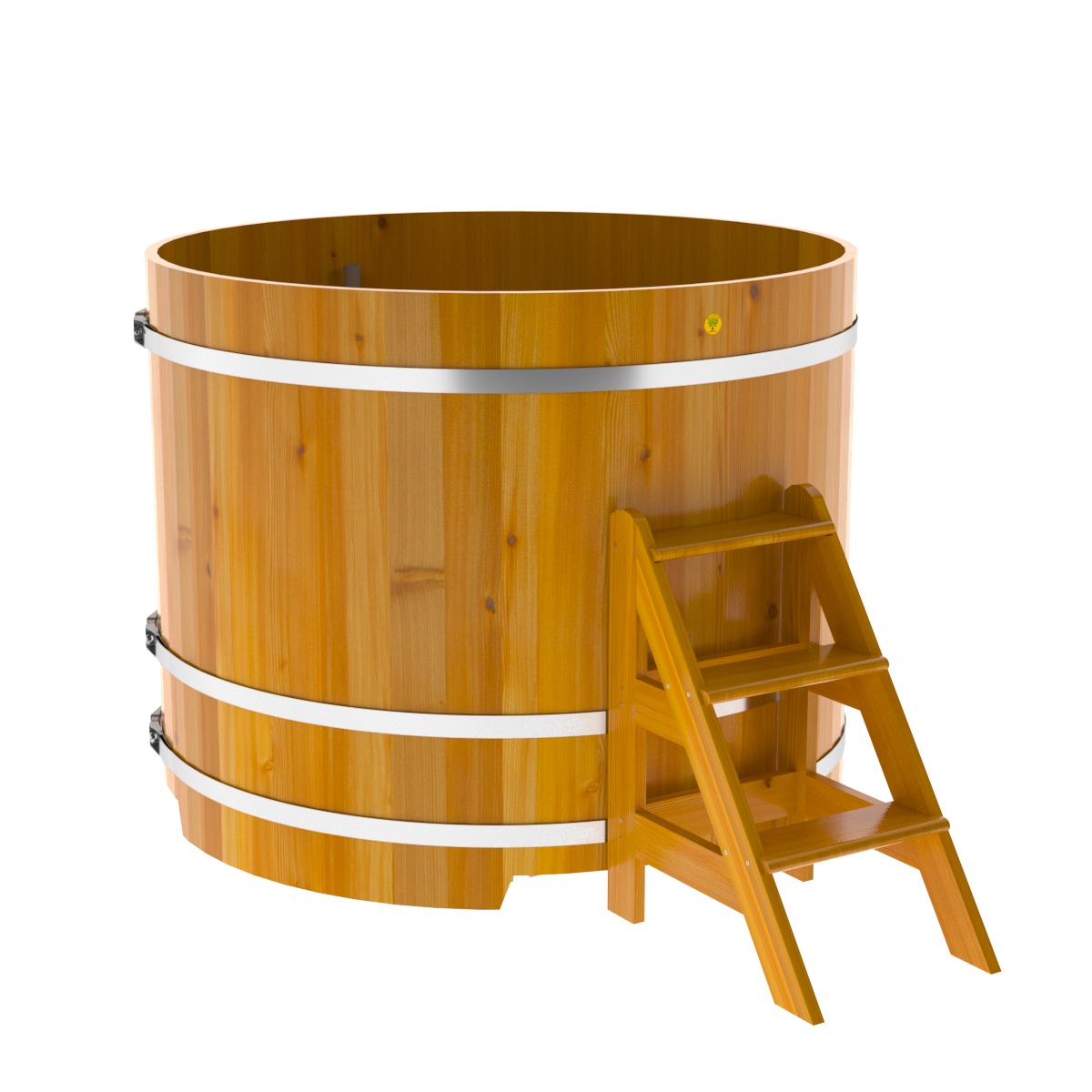 2233 Купель круглая из лиственницы Рустик d=1,50х1,2 натуральная Alyarus 