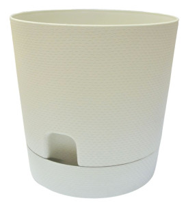 510-6 Горшок д/цветов с поддоном Waffle d=14 1,4 Л. кремовый Цветочная коллекция