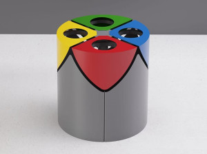 Корзина для мусора из листового металла для раздельного сбора