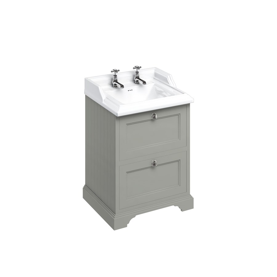 Burlington Отдельностоящий блок 65 с 2 ящиками и классической раковиной Classic Grey с 2-мя отверстиями под смеситель Раковина FF9G_B15 2TH  - Вид №5