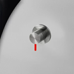 Смеситель для душа сталь матовая с красной ручкой Toki Radomonte TKI8SCIL25