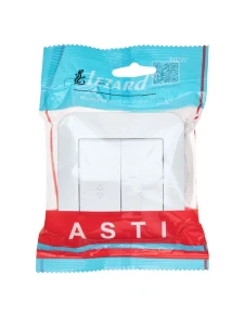 ASTI Выключатель проходной двойной белый