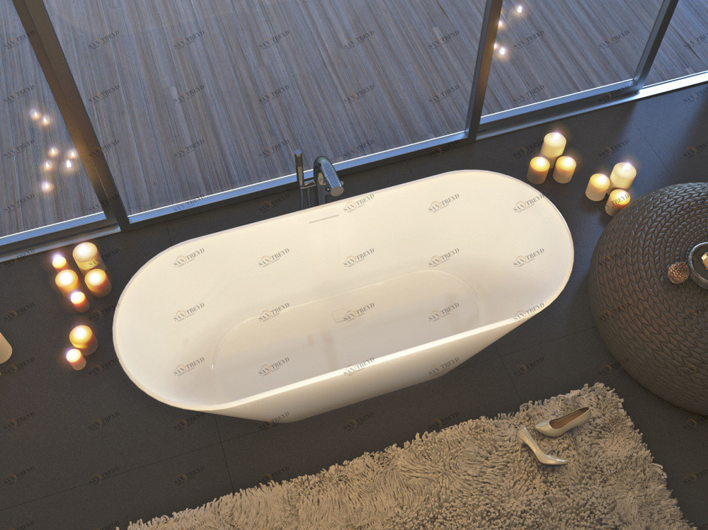 Ванна из литого мрамора ALPEN Bergamo 170 BER-170M