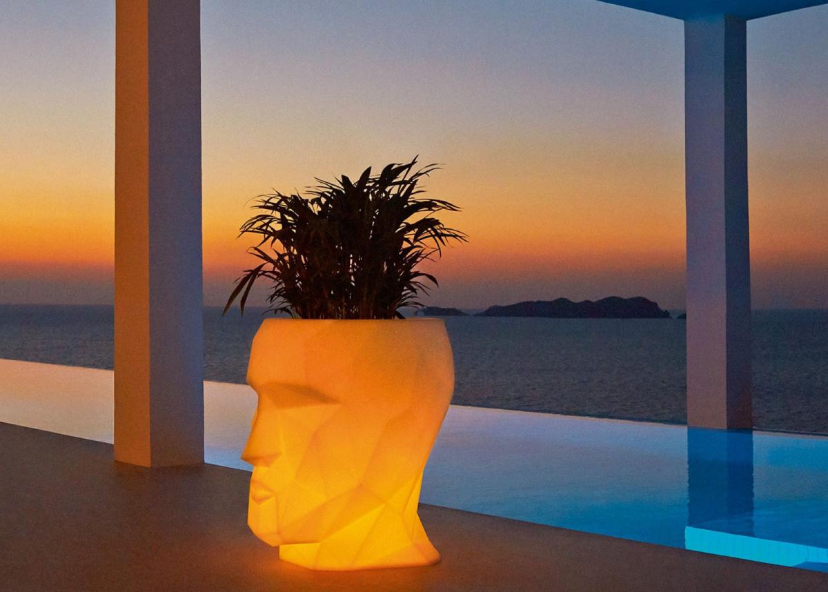 070498 Кашпо матовое светящееся LED RGBW Battery 42см Vondom Adan - Вид №6