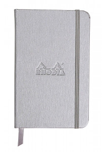 488303 Блокнот "Webnotebook" А7, 96 листов, в точку, серебристый Rhodia