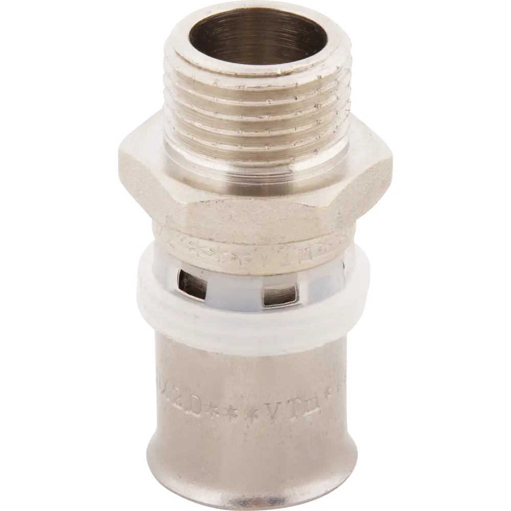 Муфта комбинированная Valtec 1/2"x20 мм НР никелированная латунь VTM.201.N.002004 STLM-2164160