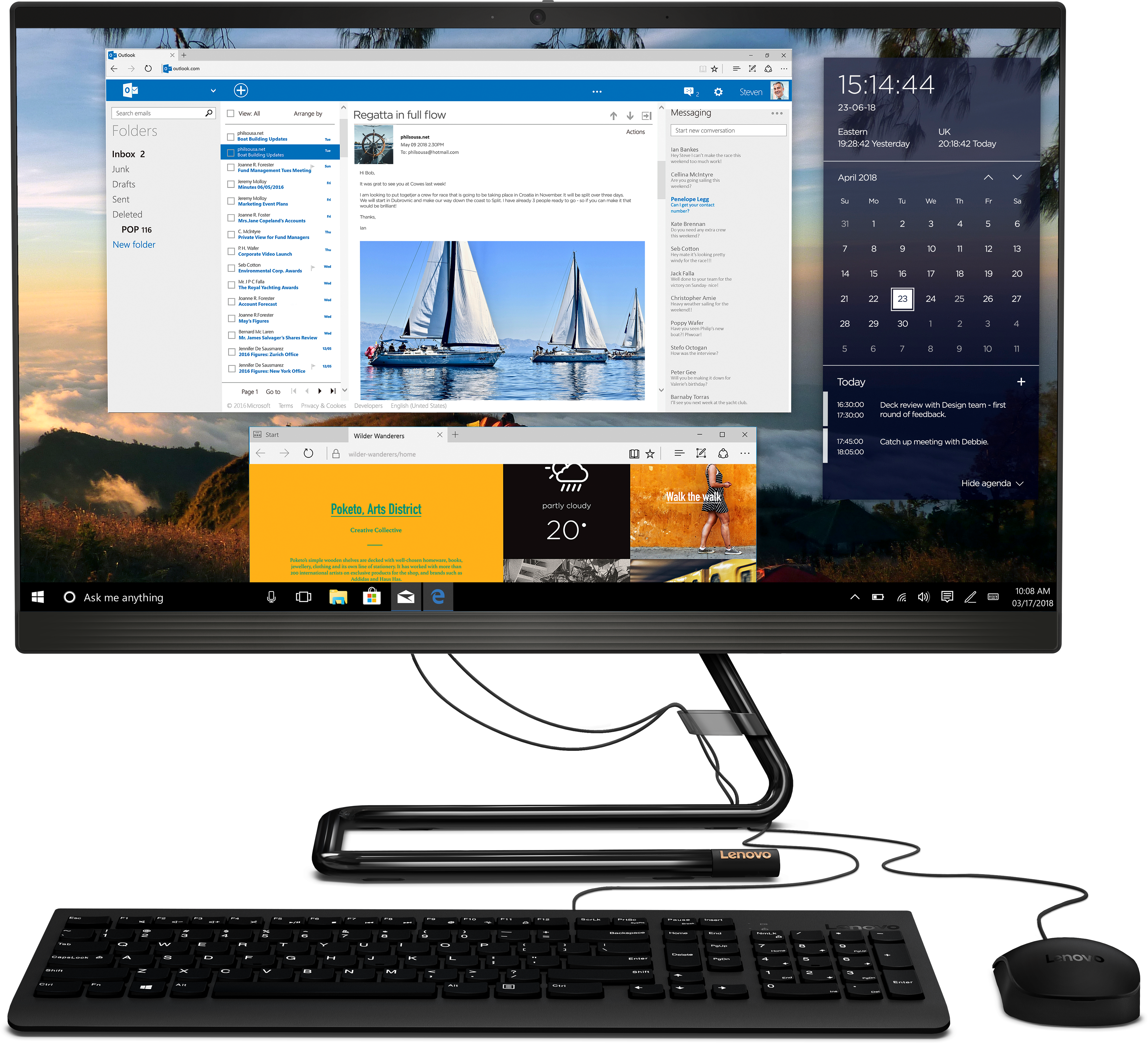 F0EW002ARK ideacentre aio 3 24are05 23.8"(1920x1080)/amd ryzen 3 4300u(2.7ghz)/4096mb/1000+128ssdgb/dvdrw/int:amd radeon/bt/wifi/war 1y/6kg/black/w10 + keyboard, mouse usb Lenovo Santreyd  - Вид №9