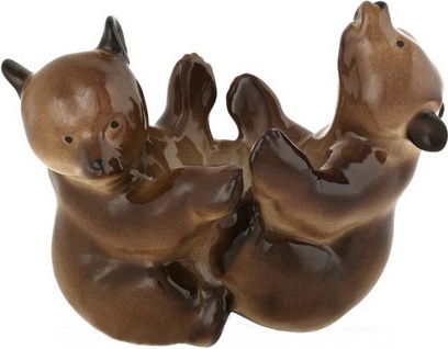 10528592 Императорский фарфоровый завод Скульптура "Мишки" Фарфор твердый 