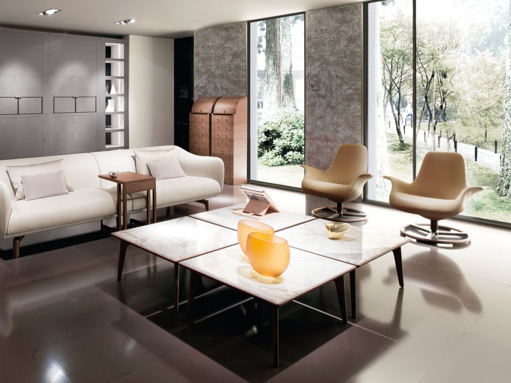 Тканевое вращающееся кресло с подлокотниками Giorgetti Tilt ARCH-00112505 - Вид №2