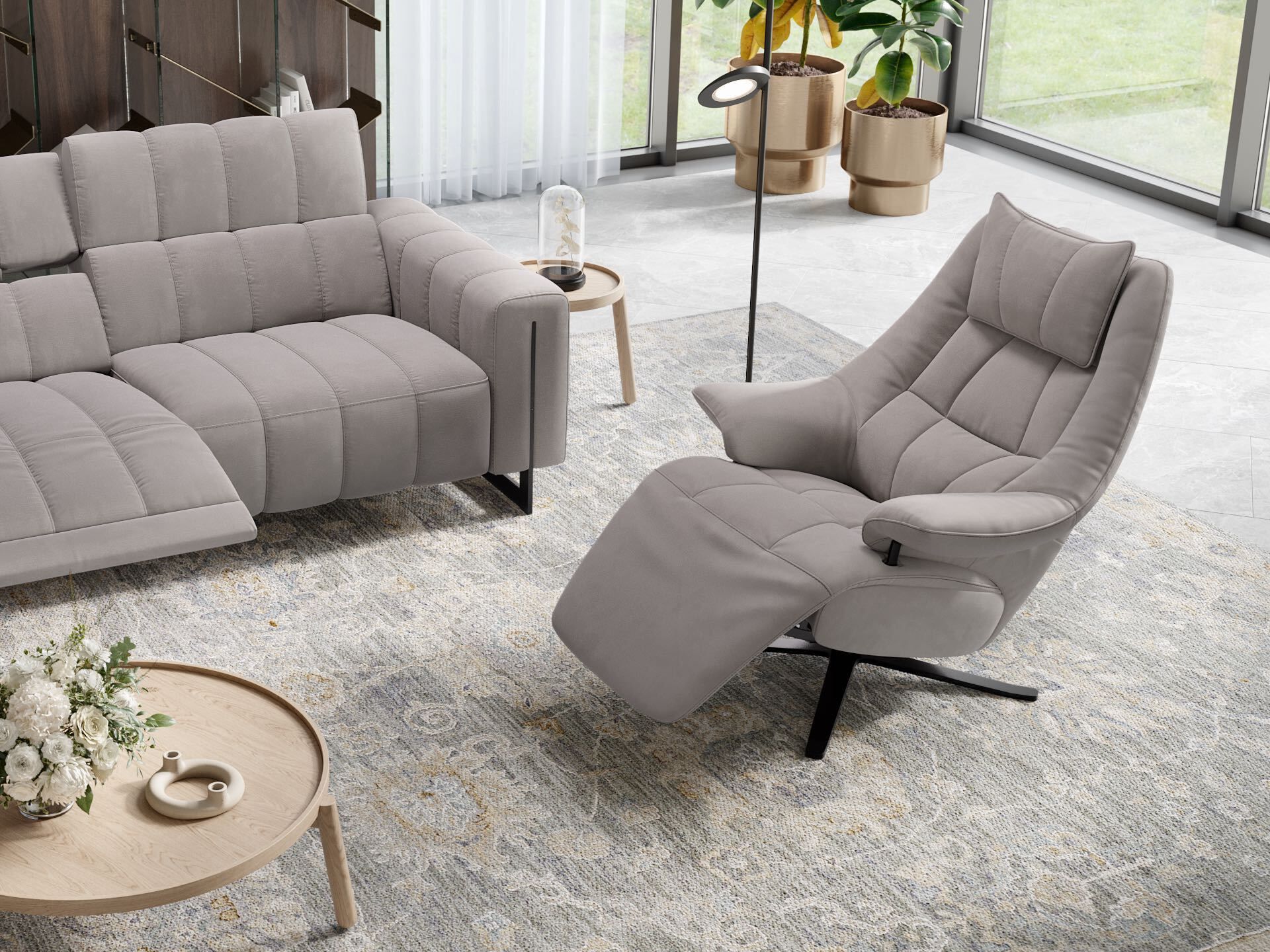 Тканевое вращающееся кресло с подлокотниками Sofanella FLORENCE ARCH-00061012 - Вид №2