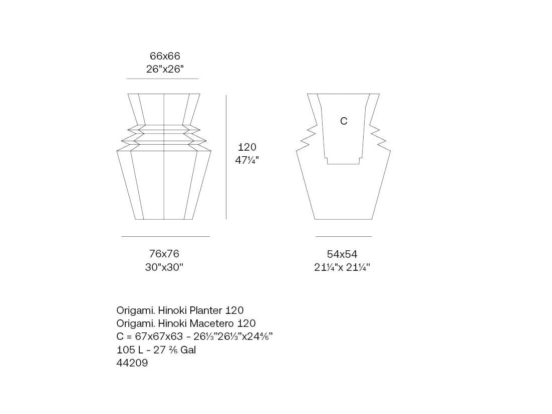 Садовый горшок Vondom оригами ARCH-00096174 - Вид №6