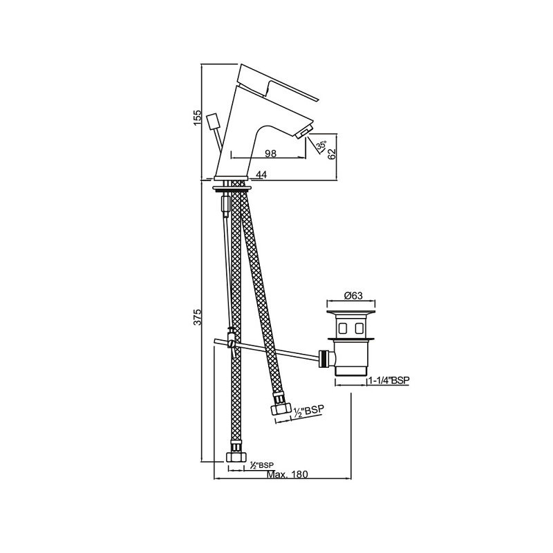 LYR-CHR-38051B Смеситель Jaquar Lyric Santreyd - Вид №1