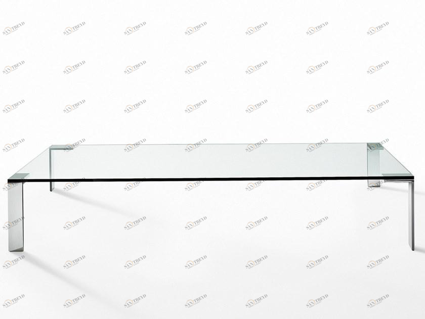 Desalto Прямоугольный журнальный столик из стали и хрусталя Liko glass sun-id-1500043