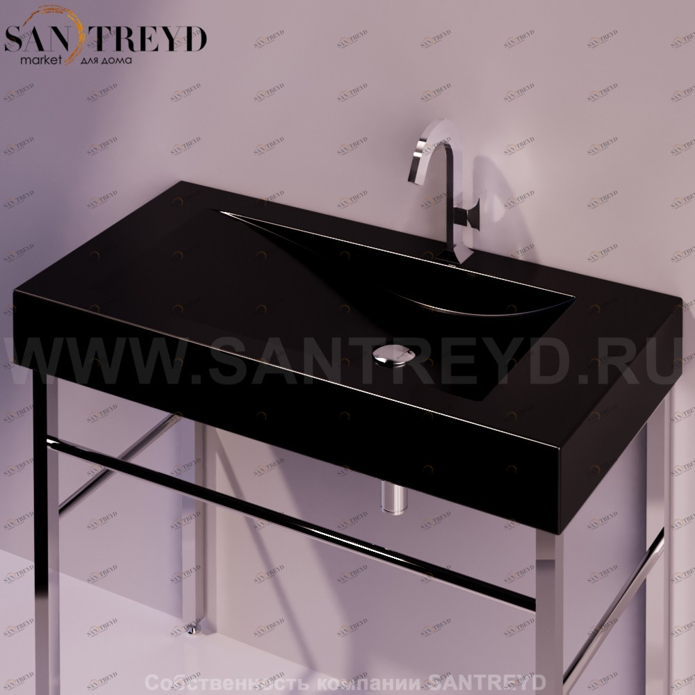 FZ12NERO Подвесная раковина настенная прямоугольная Simas Frozen черная